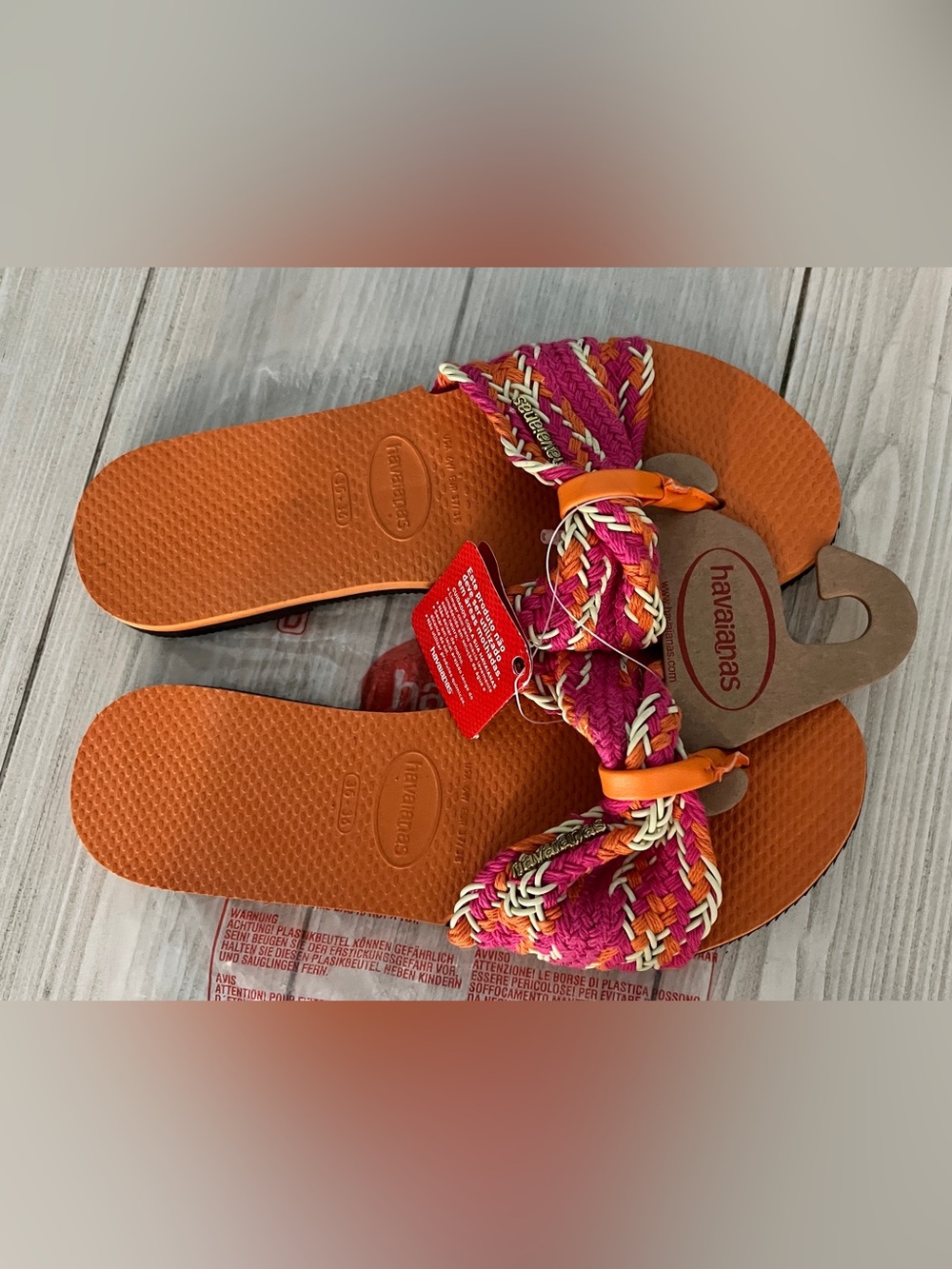 NWT Havaianas You St. Tropez Mesh Sandals - Coral Spark Size 5/6